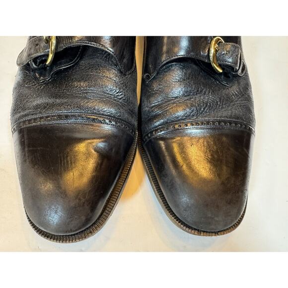 Size 11 Mezlan Portofino Monk Strap Black Leather Shoes main image 15
